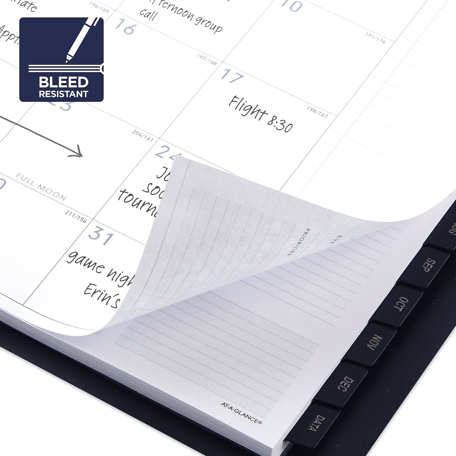 AT-A-GLANCE 2023 Weekly & Monthly Planner, QuickNotes, Quarter-Hourly Appointment Book, 8-1/4" x 11", Large, Monthly Tabs, Pocket, Black (7695005) - Image 4